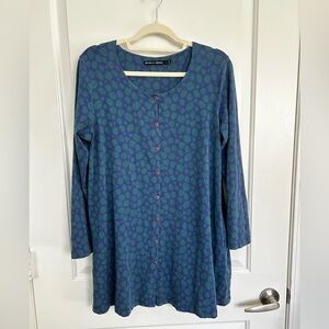 Organic Cotton Gudrun Sjoden Patterned Long Sleeve Top Buttons and Pockets